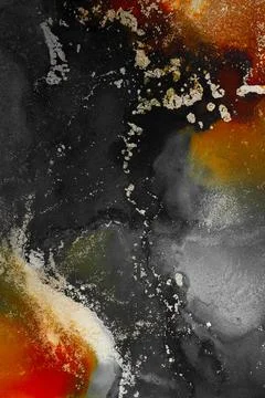 Burning abstract background from marble ink art of exquisite original painting Stock Illustration