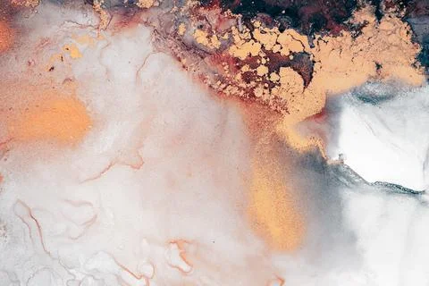 Burning abstract background from marble ink art of exquisite original painting Illustrazione stock