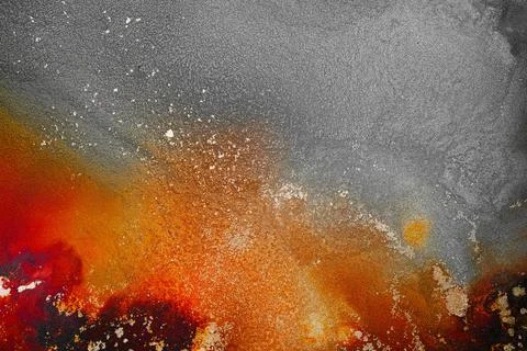 Burning abstract background from marble ink art of exquisite original painting Stock Illustration