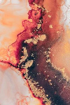 Burning abstract background from marble ink art of exquisite original painting Stock Illustration
