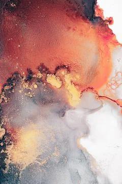 Burning abstract background from marble ink art of exquisite original painting Stock Illustration