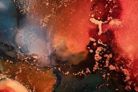 Burning abstract background from marble ink art of exquisite original painting Stock Illustration