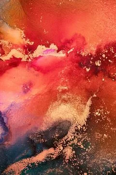 Burning abstract background from marble ink art of exquisite original painting Stock Illustration