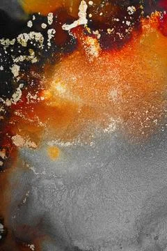 Burning abstract background from marble ink art of exquisite original painting Stock Illustration