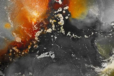 Burning abstract background from marble ink art of exquisite original painting Stock Illustration