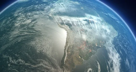 Burning Amazon From Space 스톡 동영상 117244445