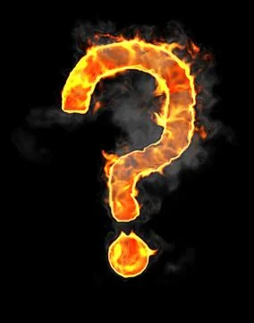 Burning and flame font query mark Stock Illustration
