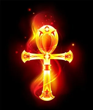 Burning ankh Stock Illustration