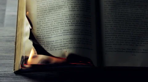 Burning antique book Stock-Footage 43364021
