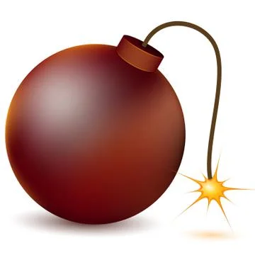 Burning atom bomb Illustrazione stock