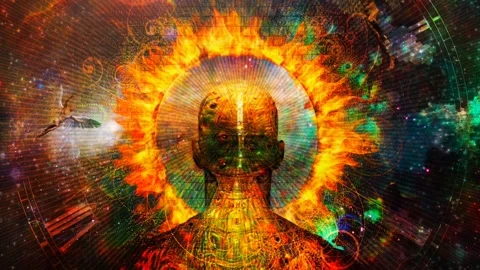 Burning aura Man Stock Footage 162623452