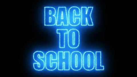 Burning Back to school text on black, 3d render background, computer generating イラスト素材