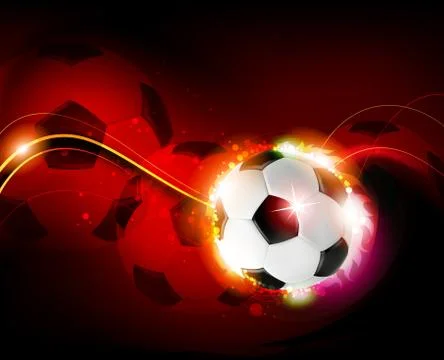 Burning ball on red  background Stock Illustration