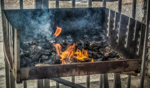 A Burning Barbecue Stock Photos