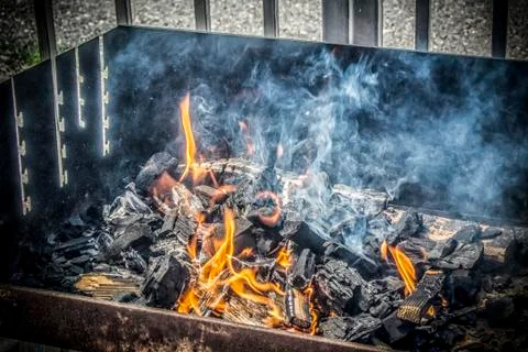 A Burning Barbecue Stock Photos