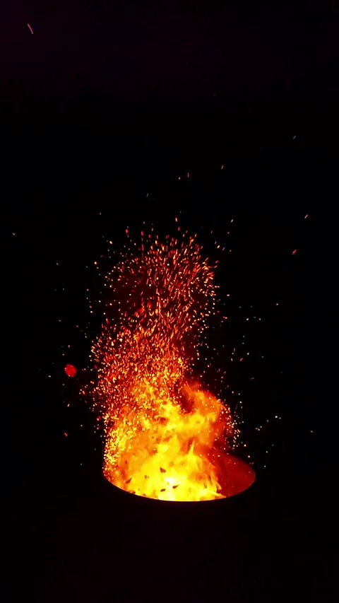 Burning barrel with explosion and debris slow motion Video stock 208840909