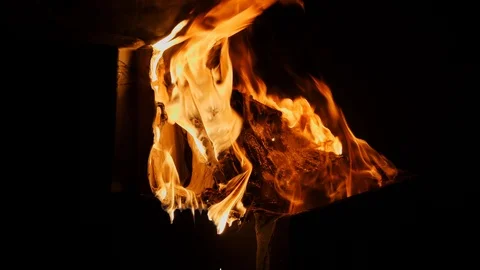 Burning bee hive box with infectious disease collapsing in flames Stock Footage 99601422