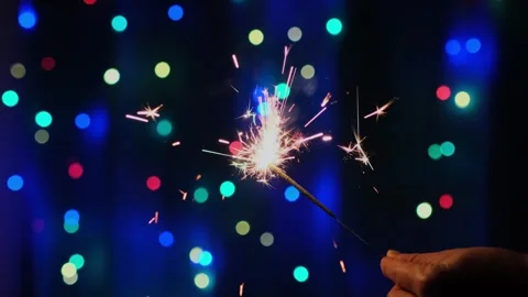 Burning bengal light close-up. Stock Footage 256394030