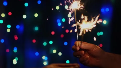 Burning bengal light close-up. Stock Footage 256394460