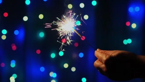 Burning bengal light close-up. Video stock 257639028