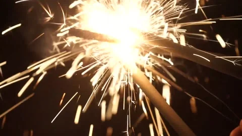 Burning bengal lights in hand Stock Footage 159882167