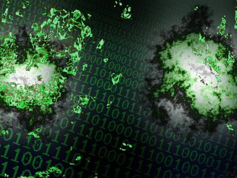 Burning binary background Stock Illustration