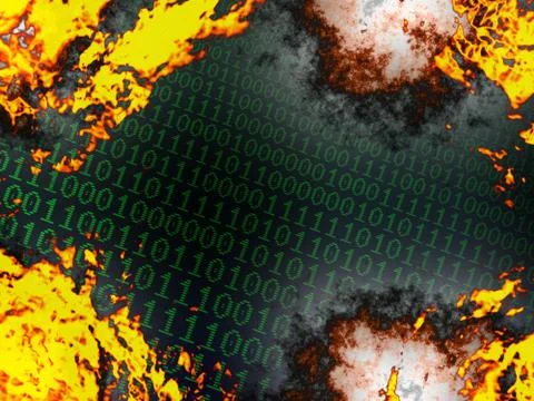 Burning binary background 스톡 일러스트