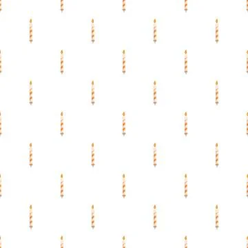 Burning birthday candles repeating pattern for celebration background Stock Illustration