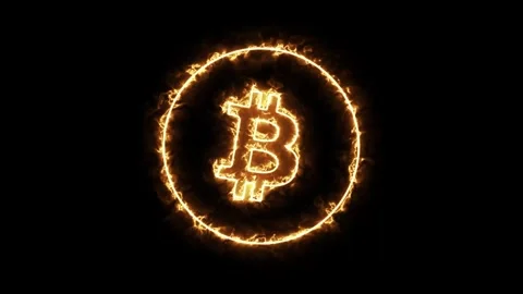Burning Bitcoin Animation Stock Footage 241176301