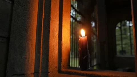 Burning black candle 库存影片 56053072