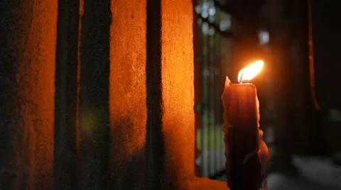 Burning black candle Stock Footage 56053147