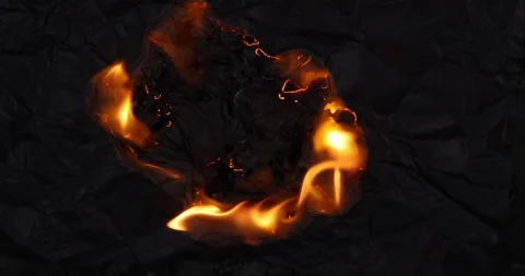 Burning Black Paper Stock Footage 170589594