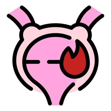 Burning bladder showing cystitis or urinary tract infection Stock Illustration
