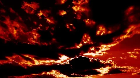 Burning Blowing Hell Fire Clouds Time Lapse Epic Cinematic Stock Footage 76010379