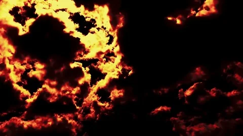 Burning Blowing Hell Fire Clouds Time Lapse Epic Cinematic Stock Footage 76010514