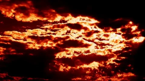 Burning Blowing Hell Fire Clouds Time Lapse Epic Cinematic Stock Footage 76015793