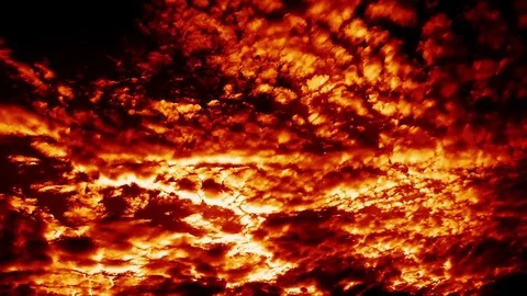 Burning Blowing Hell Fire Clouds Time Lapse Epic Cinematic Stock Footage 76017379