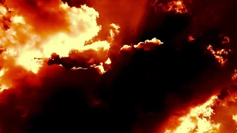 Burning Blowing Hell Fire Clouds Time Lapse Epic Cinematic Stock Footage 76017777