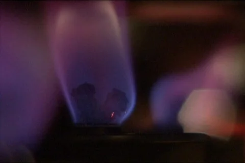 Burning Blue Candle Flame with Thick Wick 库存影片 377351