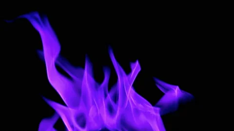 Burning blue fire, blue flames burning on black background, slow motion Video stock 143820451