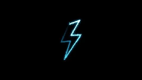 Burning blue flame lightning shape on black abstract background. Stock Illustration