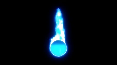 Burning blue sphere on black background Stock Footage 115906698