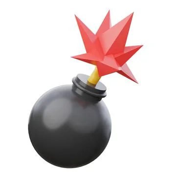 Burning bomb. 3d render gaming illustration. 스톡 일러스트