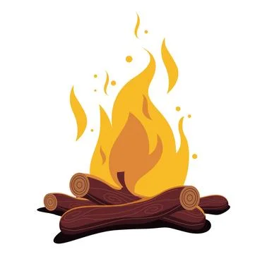 Burning bon fire, vector material isolated. , Wood and fire Stock-Illustration