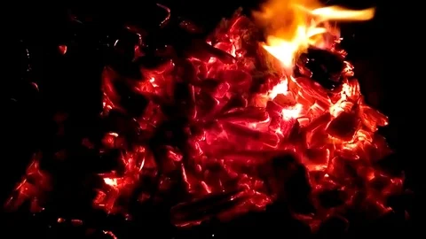 Burning bonfire Stock Footage 84075287