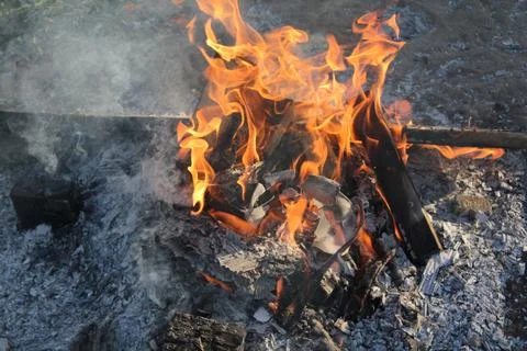 Burning bonfire Stock Photos