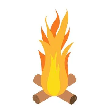 Burning bonfire on a white background. Vector illustration. EPS 10. Stock Illustration