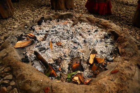 Burning bonfires Stock Photos