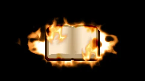 Burning Book Fire Flames Explosion Effect Stock Footage 336838694