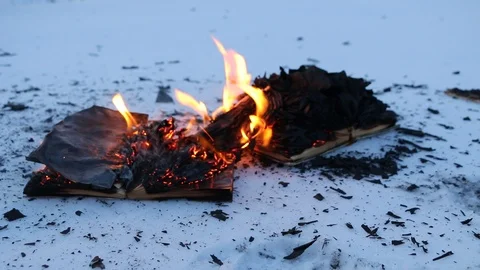 Burning book Video stock 104689573